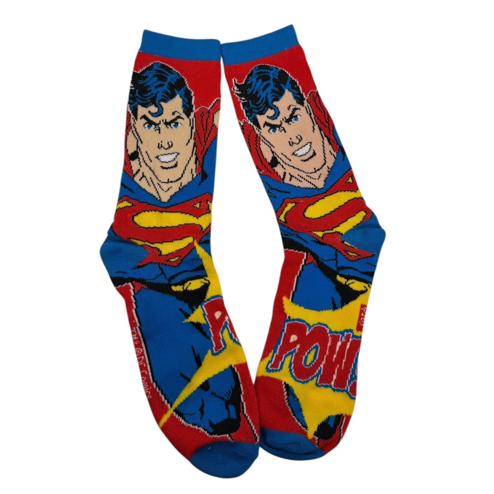 Superman Socks Comic Book POWER Crew Socks Novelty‎ Socks 510